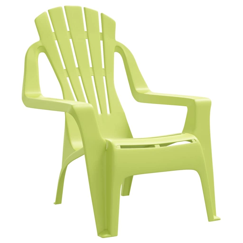 vidaXL Sedie Giardino 2pz Bambini Verdi 37x34x44cm PP Aspetto in Legno