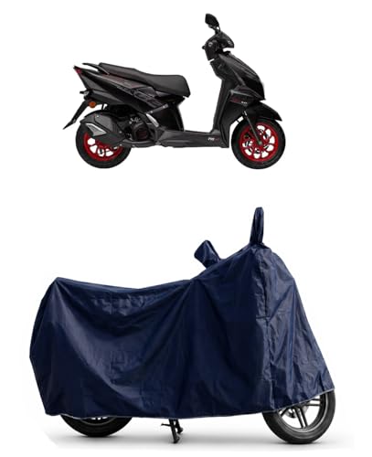 Image of Shield Heavy Duty Scooty Cover for Tvs Ntorq 125 | All-Season, Tear-Proof Fabric | with Side Mirror Pocket & Buckle Belt | Tvs Ntorq 125 Scooty Cover (Blue)