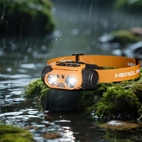 Linterna frontal recargable ajustable con sensor de luz cómoda 3