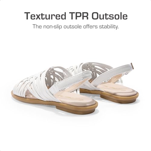 Dream Pairs Girls Sandals Gladiator Braided Flat Open Toe Summer Sandals Size 2 Little Kid,White,Sdsd2410K thumb #3