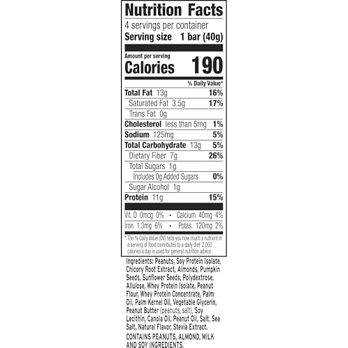 :Ratio Ratio Chewy Protein Bar, Peanut Butter Almond, 11G Protein, Keto Friendly thumb #7