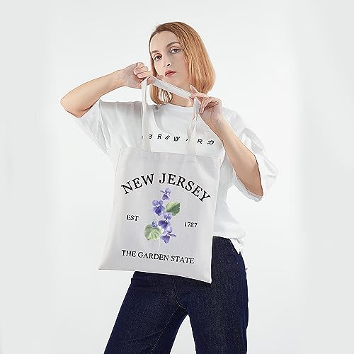 Bolso tote de New Jersey, Estado fundado en 1787 'The Garden State', orgullo de nativos de New Jersey, regalo miniatura 3