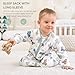 FIEMOL Baby Sleep Sack 0-6 Months, Long Sleeve Baby Wearable Blanket 0.5 Tog with Mittens, 2-Way Zipper Newborn Cotton Sleeping Sack for Boy and Girl Green Dinosaur 2 Pack (Small)