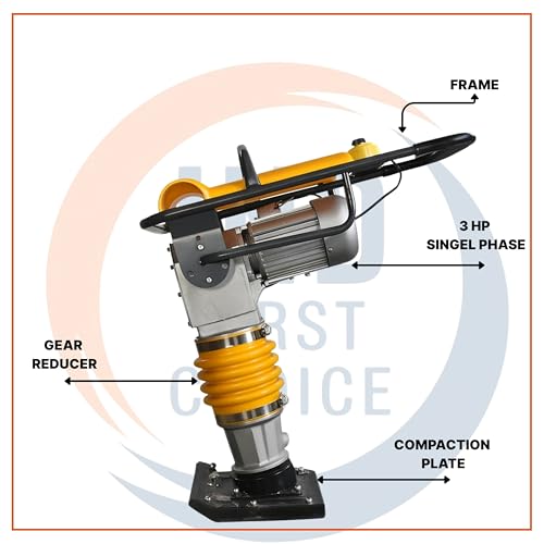 Image of IND Tamping Rammer Machine with 3 HP Electric Motor / 4.8 HP GX160 Petrol Engine - Heavy Duty Compactor for Soil, Road & Construction Work (3 HP COPPER MOTOR)