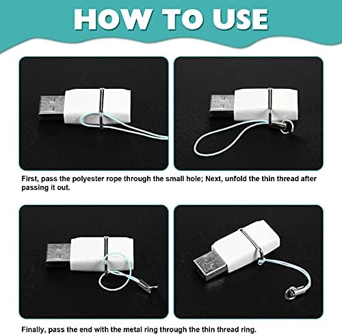 Shappy 100 Pieces Cell Phone Split Ring Strap Phone Charm Cords Cellphone Lariat Lanyard Manual Doll Lanyard Decorations for Phone USB Flash Drive Keyring (Red, Pink, Blue, White, Black)