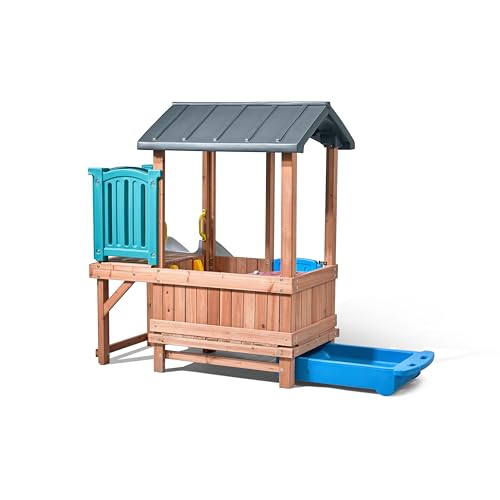 Step2 Woodland Adventure Playhouse & Slide, Kids Outdoor Playset, Backyard Playground Set, Swings, Storage Drawer, Made of Wood & Durable Plastic, Outside Jungle Gym, for Children 3-8 Years Old - image 6