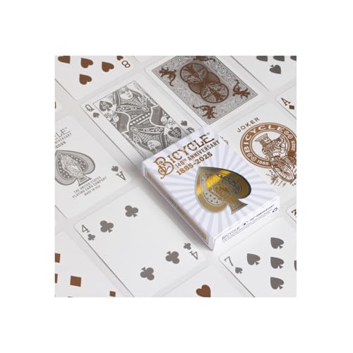 Image of Bicycle 140th Anniversary Limited Edition Exclusive Playing Cards Set with 1 oz Pure Gold, 1 oz .999 Fine Silver, or Bronze Commemorative Collector Coin (Mystery Unboxing Coin)