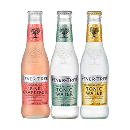 Beeq - Fever-Tree Variety Pack | (12 Pack)| 9 Different Flavors:club Soda, Elderflower Tonic, Ginger Beer, Ginger Ale, Light Ginger Beer, Light Tonic Water, Sparkling Lime & Yuzu, Tonic Water, Pink Grapefruit |No Artificial Sweeteners Flavorings Or Preservatives, 6.8 Fl Oz Each Bottles #TOP4