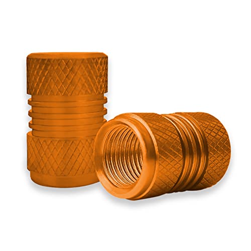 5 Pcs Tire Valve Stem Caps, Aluminum Alloy Tire Valve Stem Caps, Air Dust Proof Cover With Rubber Seal, Universal For Cars, Suvs, Bike, Trucks And Motorcycles (Orange) #TOP2
