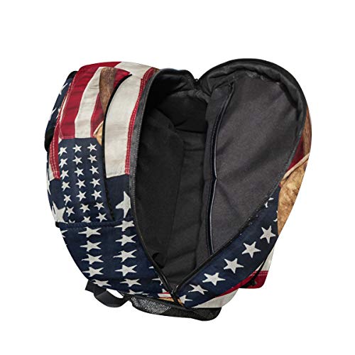 Baseball American Flag Pattern Travel Backpack For Women Men 16 Inch Durable Lightweight Book Bag Hiking Camping Daypack (Baseball American Flag) #TOP5