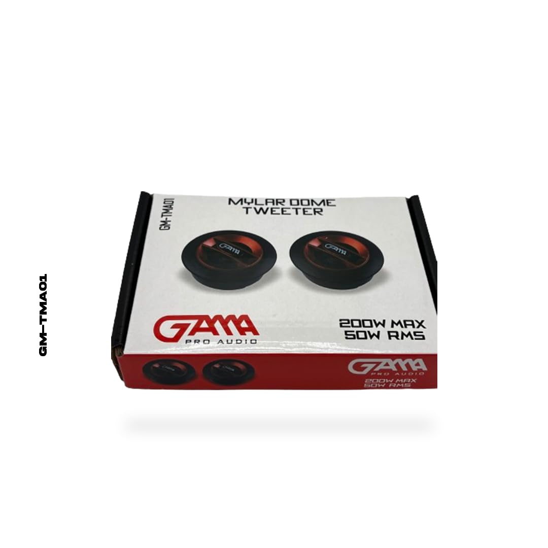 Paquete de 2 altavoces de agudos de mylar domo de 200 vatios máximo Pei Dome con imán de ferrita con bobinas de voz dobles de 4 ohmios, amplificador integrado, color negro