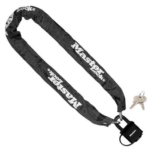 MASTER LOCK Candado Bicicleta con Cadena, Llave, 90 cm Cadena 8390EURDPRO, para Bicicleta, Bicicleta Electrica, Bicicleta Montaña