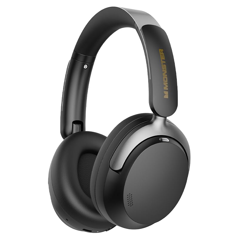 Monster MP-ANC3 Persona ANC Auriculares con Cancelación Activa de Ruido Híbrida, Bluetooth, Carga Rápida USB-C, 30 Horas de Batería, Plegables