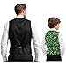 Wdktrgetd Boys Green Suit Vest V-Neck Boy's Formal Suit Vest Youth Slim Dress Vests for St Patricks Day Spring Summer School Boys Fashion Vests With Back Strap Pockets Grass Print Size 5-6 Years
