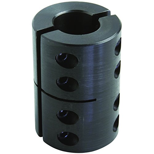 Climax Part 2CC-100-075 Mild Steel, Black Oxide Plating Clamping Coupling, 1 inch X 3/4 inch bore, 2 inch OD, 3 inch Length, 1/4-28 x 5/8 Clamp Screw