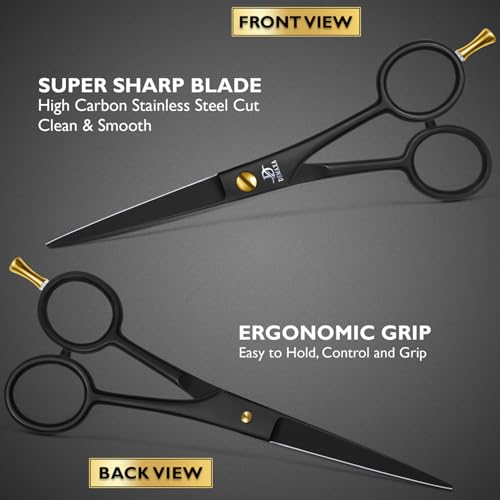 Image of Hair Scissors Professional 6.5 Inch with Hair Comb - Premium High Carbon Stainless Steel Barber Salon Hair Shears for Haircut Scissors - Ergonomic Design Super-Sharp Hair Cutting Shears for woman