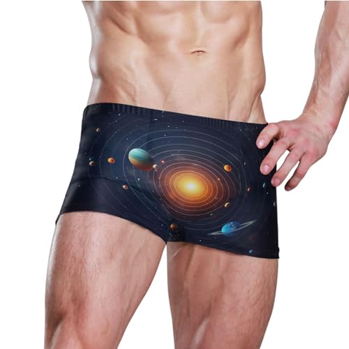 Space Galaxy Solar System NASA Mens Swim Trunk Swimwear Bathing Suit Swim Brief Square Leg Board Short S S04007833