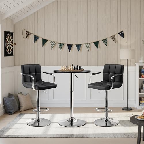Yaheetech 3-Piece Bar Table Set with Swivel Chairs