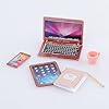 TIESOME 1:12 mini dockhus laptop datorset (rosa) #5