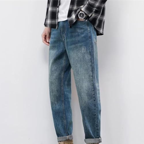 Men's Winter Jeans Thick Vintage Cotton Denim Pants Casual Classic Loose Straight Trousers Male2