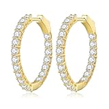 SOUTHPLUS Pendientes Mujer Plata 925, Pendientes Plata/Oro,Zirconia Cúbica Femenina, Versátiles y Atemporales, Minimalistas, Regalo Cumpleaños Mujer,regalo Aniversario (Oro)