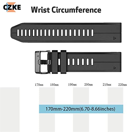 Bracelet montre Garmin Fenix 7S 6S 5S silicone 20mm rechange pour Fenix 6s Pro noir - 5