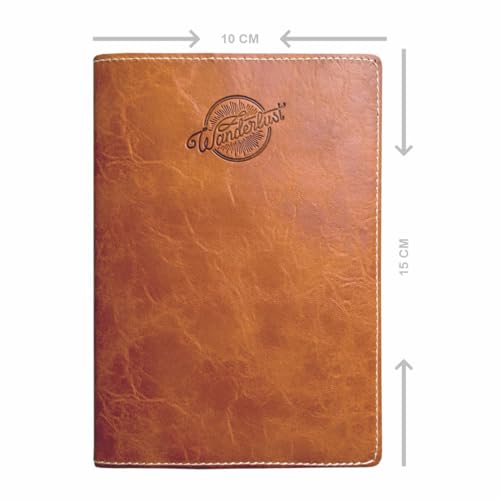 Image of Anupam Crave Journal Ruled A5 Notebook 192 Pages 80Gsm Flexible PU Cover Journal for Unisex, Travel Journal Notebook for Engineering, Notes Taking & Writing in School and Office (Brown)