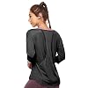 COOTRY Sportshirt voor dames met mesh mesh naden sportshirt losse functioneel shirt bovenstuk ademend casual yoga gym loopshirt