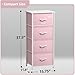 Sorbus Dresser Storage Tower, Organizer Drawers for Closet Boys & Girls Bedroom, Bedside Furniture, Chest for Home, College Dorm, Steel Frame, Wood Top, Fabric Bins(Pink)