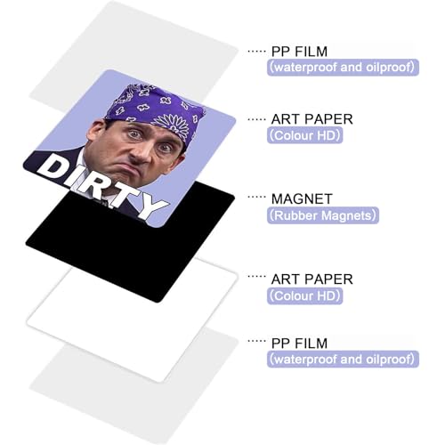 Michael Scott Prison Mike Dishwasher Magnet Clean Dirty Sign Sticker Strongest Magnet Double Sided Flip with Metal Magnetic Plate Universal Kitchen Dish Washer Reversible Indicator