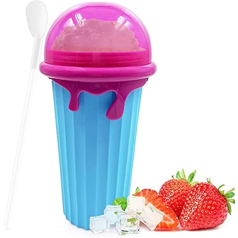 SZSMD Slushie Maker Becher,Slushy Cup,Slushy Maker,Slushy Ice Mug Gefrorene Tasse Smoothie-Becher mit Löffel für Familie Kinder Party Cover