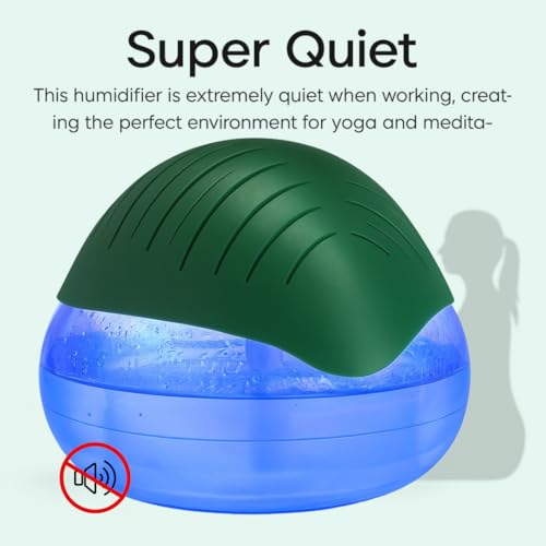 Image of Humidifier Revitalizer Hygiene Portable Room Air Purifier and with Led Lights, Run Time: 16 Hours- Perfect for Living Rooms, Kitchen, Office & Hotels (24 * 24 * 12 cm,Green)-750 Ml