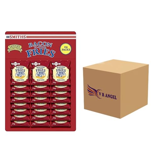 Smiths Scampi and Bacon Fries Bacon Fries 24g and Scampi Fries 27g Pub Card Bundle Snack With Lemon & Bacon Flavored for Light Snack (24 x Bacon Fries)