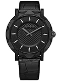 TOMORO Slim Eclipse Luxury Men Watch Japan Quartz Brass Case Leather Ultra Thin Black Casual Clock