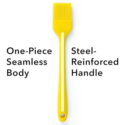 Arora Silicone Basting Brush,Heat Resistant Silicone Brushes Set of 4 for Sauce Marinade Meat Glazing, Oil Brush for BBQ Kitchen Cooking Baking and Grilling
