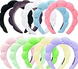 Blithetree Diademas de esponja para el cuidado de la piel para mujer, diadema de esponja para lavar la cara, diadema de maquillaje suave y preparada para spa y maquillaje facial (paquete de 10)