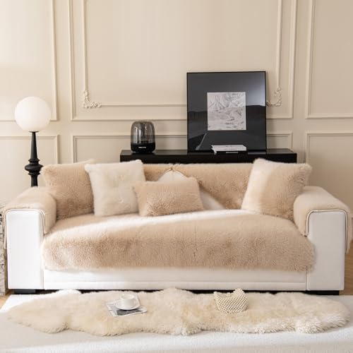 jianyana Sofa Cover,Velvet Sofa Cover,Soft,Non-Slip,Durable,Sofa Cushion,Suitable for 2 3 4 Seats,Warm and Breathable,Machine Washable,Suitable for Leather Sofas,Benches,90 x 210cm