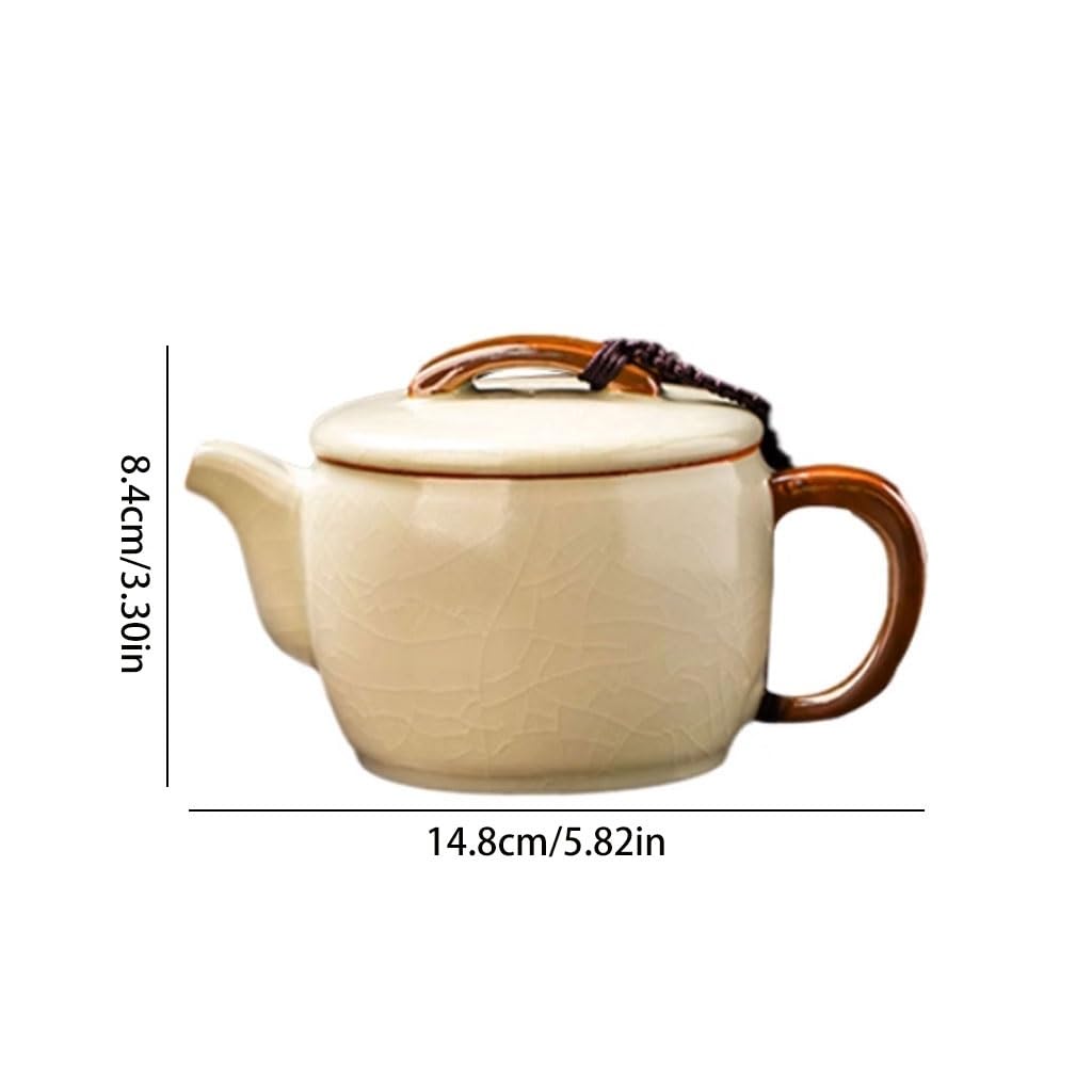 Dzbanek do herbaty o dużej pojemności, beżowy, ceramiczny, domowy, wysokiej jakości, do parzenia herbaty, pojedynczy dzbanek do zaparzacza