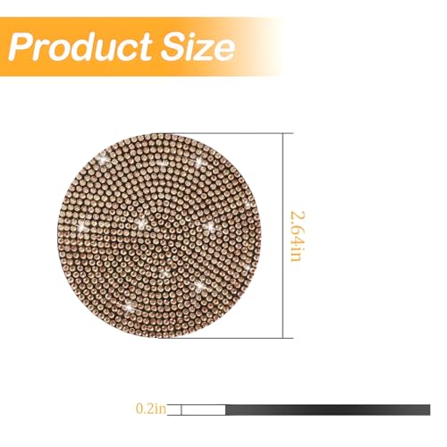 Image of Osilly Bling Car Cup Holder Coaster, Crystal Rhinestone Anti-Slip Insert Coasters, Universal 2.75 Inch Fashion Automotive Cup Mat, Car Interior Accessories Decor Gifts for Women (Golden, 4PCS)