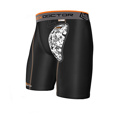 Shock Doctor Compression Short with Soft Cup. Tights for Hip, Hamstring, Glutes, Quad, Thighs, Groin.