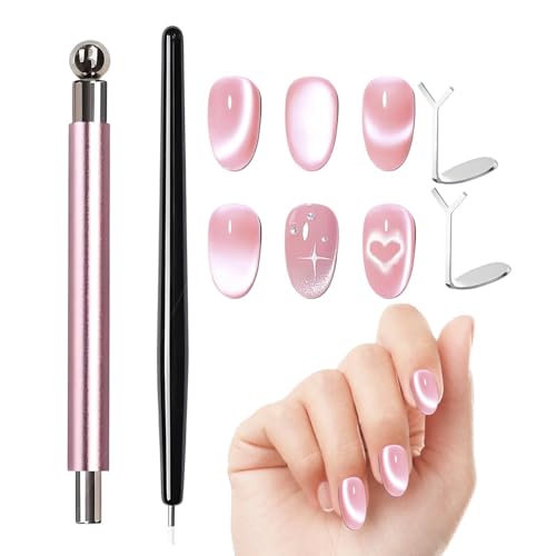 GJWWHUK Lápiz Magnético Uñas, Metal portátil con doble punta y bola , Kit Herramientas Uñas Gel, Hogar, Dormitorio, Salón De Belleza, Viajes, Negocios, Principiantes Y