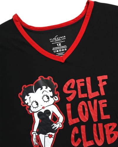 Womens Nightgown - Comfy Betty Boop Short Sleeve Lounge Sleep Dress Shirts for Women (Sizes: S-3X Plus)3