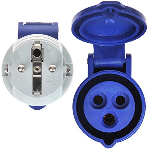 IntuiFlex Adattatore CEE Cavo Schuko Spina Accoppiamento Scatola Di Protezione Set 1,5 M – Accessori Campeggio Per Barca Camper Roulotte Giardino – Cavo In Gomma H07RN-F 3 X 2,5 Mm² 230 V - Foto 3