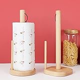 GOJAKO 12' Paper Towel Holder Wood Stand Farmhouse Vertical Kitchen Paper Hanger Rack Bathroom Towel...