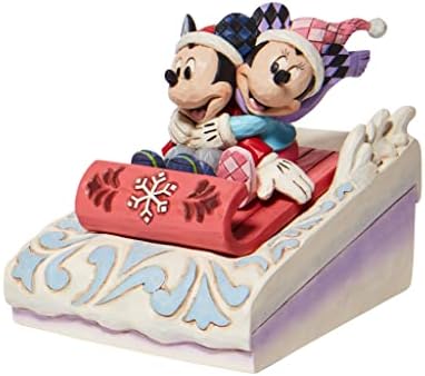 Enesco Disney Traditions Mickey & Minnie Sledding 4.5 in H x 3.9 in W x 5.5 in L Multicolor 6008972