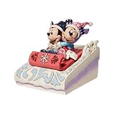 Enesco Disney Traditions by Jim Shore Mickey and Minnie Mouse Sledding Sweethearts Figurine, 4.5 Inc