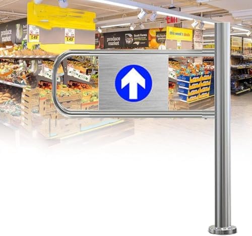 Automatic Rebound Swing Gate - 60x100cm One-Way Entry Door for Markets, Factories & Parks - 90° Manual Open Access Control - Ideal Pedestrian Safety Barrier