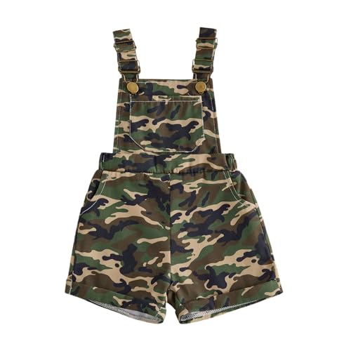 Image of Ayalinggo Toddler Baby Girl Sunflower Print Overalls Shorts with Pocket Suspender Trousers Cute Summer Clothing Outfit