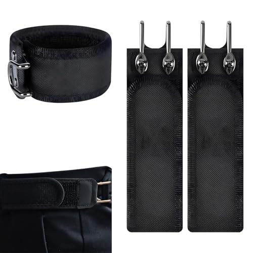 HDQQUD - HDQQUD Buckleless Belt Hook Elastic Belt, Adjustable Buckleless Belt Hook, Unisex Metal Hooks Tactical Elastic-Belts For Men 1.5 Inches Wide (Black,2PC) - -25%