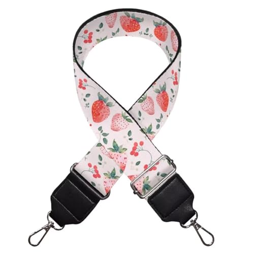 Image of Coldinair Strawberry Luggage Straps Bag Strap Wide Adjustable Belt Travel Accessories Suitcases Bags Straps, Purse Straps Replacement Crossbody